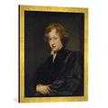Gerahmtes Bild von Anthonis van Dyck Selbstbildnis, Kunstdruck im hochwertigen handgefertigten Bilder-Rahmen, 50x70 cm, Gold Raya