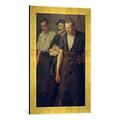 Gerahmtes Bild von Stanislaw Lentz Strajk, Kunstdruck im hochwertigen handgefertigten Bilder-Rahmen, 40x60 cm, Gold raya