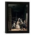 Gerahmtes Bild von Diego Rodríguez Velázquez Las Meninas, Kunstdruck im hochwertigen handgefertigten Bilder-Rahmen, 30x30 cm, Schwarz matt