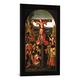 Gerahmtes Bild von Hieronymus Bosch Bosch, Altar der Hl.Julia, Mitteltafel, Kunstdruck im hochwertigen handgefertigten Bilder-Rahmen, 40x60 cm, Schwarz matt