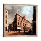 Gerahmtes Bild von Carl Graeb "Das alte Berliner Rathaus", Kunstdruck im hochwertigen handgefertigten Bilder-Rahmen, 70x50 cm, Silber raya