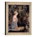 Gerahmtes Bild von Fra Filippo Lippi "The Adoration of the Child with St. John the Baptist and St. Romauld of Ravenna c.1463", Kunstdruck im hochwertigen handgefertigten Bilder-Rahmen, 30x30 cm, Silber raya