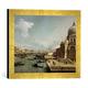Gerahmtes Bild von Antonio Canal Mündung des Canal Grande und Kirche Santa Maria della Salute, Kunstdruck im hochwertigen handgefertigten Bilder-Rahmen, 40x30 cm, Gold raya