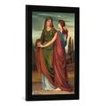 Gerahmtes Bild von Evelyn de Morgan Naomi und Ruth, Kunstdruck im hochwertigen handgefertigten Bilder-Rahmen, 40x60 cm, Schwarz matt