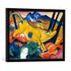 Gerahmtes Bild von Franz MarcDie gelbe Kuh, Kunstdruck im hochwertigen handgefertigten Bilder-Rahmen, 70x50 cm, Schwarz matt