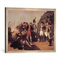 Gerahmtes Bild von Antoine-Jean Baron Gros Napoleon nimmt die Kapitulation von Madrid entgegen, 4. Dezember 1808", Kunstdruck im hochwertigen handgefertigten Bilder-Rahmen, 70x50 cm, Silber raya