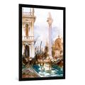 Gerahmtes Bild von John Singer Sargent "Venice", Kunstdruck im hochwertigen handgefertigten Bilder-Rahmen, 70x100 cm, Schwarz matt