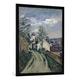 Gerahmtes Bild von Paul Cézanne "The House of Doctor Gachet (1828-1909) at Auvers, 1872-73", Kunstdruck im hochwertigen handgefertigten Bilder-Rahmen, 70x100 cm, Schwarz matt