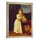 Gerahmtes Bild von Tizian Clarissa Strozzi im Alter von 2 Jahren, Kunstdruck im hochwertigen handgefertigten Bilder-Rahmen, 50x70 cm, Silber Raya
