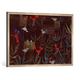 Gerahmtes Bild von Paul Klee "Vogelgarten", Kunstdruck im hochwertigen handgefertigten Bilder-Rahmen, 100x70 cm, Silber Raya