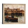 Gerahmtes Bild von William Henry BartlettIm Hafen von St.Ives, Cornwall, Kunstdruck im hochwertigen handgefertigten Bilder-Rahmen, 40x30 cm, Silber Raya