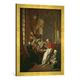 Gerahmtes Bild von François Boucher Le Petit Déjeuner, Kunstdruck im hochwertigen handgefertigten Bilder-Rahmen, 50x70 cm, Gold Raya