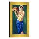 Gerahmtes Bild von August Macke Frau, eine Blumenschale tragend, Kunstdruck im hochwertigen handgefertigten Bilder-Rahmen, 30x40 cm, Gold Raya