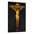 Gerahmtes Bild von Diego Rodriguez de Velazquez "Christus am Kreuz - Christus von San Placido", Kunstdruck im hochwertigen handgefertigten Bilder-Rahmen, 70x100 cm, Schwarz matt
