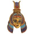 Design Toscano WU76337 Wandskulptur Masken des ägyptischen Königshauses Königin des Nils, Harz, mehrfarbig, 7,5 x 18 x 28 cm