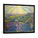 Gerahmtes Bild von Erich Kuithan "Frühlingssonne, Erinnerung an den Bodensee", Kunstdruck im hochwertigen handgefertigten Bilder-Rahmen, 100x70 cm, Schwarz matt