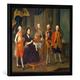 Gerahmtes Bild von Louis Joseph Maurice Maria Theresia mit Vier Söhnen, Kunstdruck im hochwertigen handgefertigten Bilder-Rahmen, 50x50 cm, Schwarz matt
