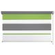 mydeco® Duo-Rollo Fensterrollo Klemmfix ohne Bohren, Farbe Triple: Weiß, Grün, Grau 120 x 160 cm Seitenzugrollo Doppelrollo inkl. Klemmträger