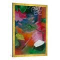 Gerahmtes Bild von Franz Marc "Reh im Wald I", Kunstdruck im hochwertigen handgefertigten Bilder-Rahmen, 70x100 cm, Gold Raya