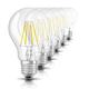 Osram LED Star Classic A Lampe, in Kolbenform mit E27-Sockel, nicht dimmbar, Ersetzt 60 Watt, Filamentstil Klar, Warmweiß - 2700 Kelvin, 6er-Pack