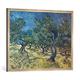 Gerahmtes Bild von Vincent van Gogh "Olivenbäume", Kunstdruck im hochwertigen handgefertigten Bilder-Rahmen, 100x70 cm, Silber Raya