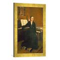 Gerahmtes Bild von Edgar Degas Madame Camus am Piano, Kunstdruck im hochwertigen handgefertigten Bilder-Rahmen, 40x60 cm, Gold Raya