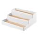 iDesign 90350EU RealWood 3-stufiger Küchenschrank-Organizer für Gewürze, Kondimente - Holz Plastik 23,50 x 26,04 x 10,16 cm, Weiß/Helles