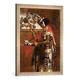 Gerahmtes Bild von Simeon SolomonEin junger Musiker im Tempeldienst während des Laubhüttenfest, später Hosanna genannt, Kunstdruck im hochwertigen handgefertigten Bilder-Rahmen, 50x70 cm, Silber Raya