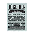 I LOVE MY TYPE ILMT-001053 Poster Together, DIN A3, 29,7 x 42 cm, Aqua