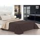 Italian Bed Linen Sommer Quilt gesteppt in Uni Doubleface, Mikrofaser A UNA Piazza e Mezza (220 x 270 cm) Marrone/Panna