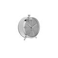 Karlsson KA5599SI Alarm Clock Button Brushed Stahl, Metall, Silber, 5 x 9 x 9 cm