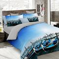 Italian Bed Linen Bettwäsche mit Digitaldruck, Gesamt-Abdeckung auf Bettbezug und Kissenbezügen, Doppelbettgröße, 100% Baumwolle 250x200x1 cm Multicolore (Sec01)