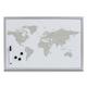 Zeller 11573 Magnet-/Schreibtafel "World", magnetisches Feinblech, grau, 60 x 40 x 2 cm