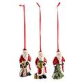 Villeroy & Boch Nostalgic Ornaments Baumschmuck "Santa", 3er Set, Porzellan, Rot