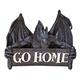 Design Toscano Nichtwillkommenswandbild Gotischer Drache „Go Home“, Harz, Grau, 12.5 x 32 x 25.5 cm