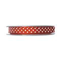 P & B Textil Bänder Barcelona Polka Punkt Gedruckt Ripsband auf Beiden Seiten, Polyester, Rot, 10 mm Breite x 25 m
