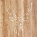 Artis 613770 Wood Deer Wanddekoration aus Glas mehrfarbig 30 x 30 cm