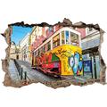 Pixxprint 3D_WD_2281_92x62 Bunte S-Bahn in San Francisco Wanddurchbruch 3D Wandtattoo, Vinyl, Bunt, 92 x 62 x 0,02 cm