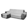 Elegant Sofaüberwurf für Sofa mit Halbinsel 290 cm hellgrau