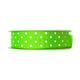 P & B Textil Bänder Barcelona Polka Punkt Gedruckt Ripsband auf Beiden Seiten, Polyester, Grün fluoreszierenden, 24 mm Breite x 25 m