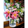 SEG de Paris Vase der Blumen Bedruckter gobelinstramin, 100% Baumwolle,