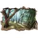 Pixxprint 3D_WD_1984_62x42 Schöne Bäume im Wald Wanddurchbruch 3D Wandtattoo, Vinyl, bunt, 62 x 42 x 0,02 cm