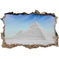 Pixxprint 3D_WD_4816_92x62 Ägyptisches Weltwunder die Pyramiden von Gizeh Wanddurchbruch 3D Wandtattoo, Vinyl, Schwarz/weiß, 92 x 62 x 0,02 cm