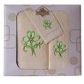 Westward Ho! Blossom Design Handtuch Set, cremefarben/dunkel grün, Set von 3