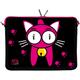 Digittrade Kitty to Go LS133-17 Designer Laptop Tasche 17 Zoll Notebook Sleeve Hülle Schutzhülle aus Neopren bis 43,9 cm (17,3 Zoll) Cover Case Katze pink-schwarz