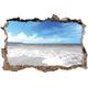 Pixxprint 3D_WD_4926_62x42 Sandstrand mit Welle bei azurblauen Himmel Wanddurchbruch 3D Wandtattoo, Vinyl, schwarz / weiß, 62 x 42 x 0,02 cm