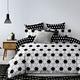 DecoKing 84755 200x200 cm mit 2 Kissenbezügen 80x80 schwarz weiß geometrisches Muster Bettbezüge Microfaser Hypnosis Harmony Bettwäsche, Polyester, 200x200