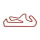 Racetrackart RTA-10054-RD-23 Rennstreckenkontur Autodromo de Algarve MotoGP Layout, Holz, rot, 23 x 23 x 0,9 cm