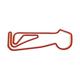 Racetrackart RTA-10584-RD-46 Rennstreckenkontur des Snetterton Motor Racing Circuit 300, Holz, rot, 45 x 46 x 2,1 cm