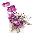 Flair Flower Orchidee in Keramikvase, Stoff, lavendel, 35 x 22 x 12 cm